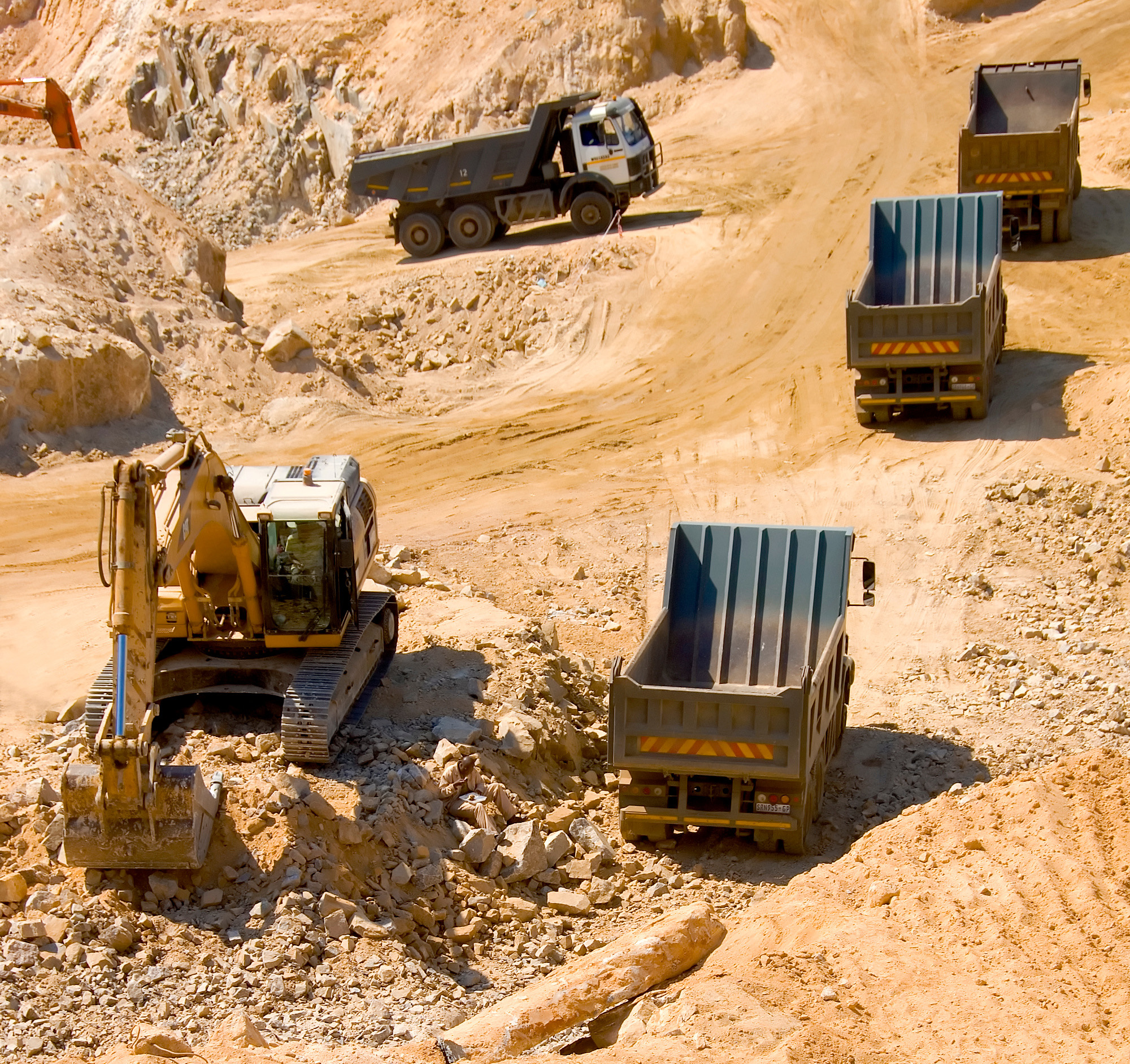 Construction site excavation