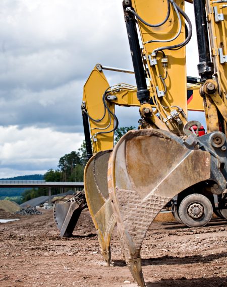 construction machines on neu motorway in Germany
